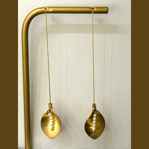Cassette Barcelona Earrings - Chickpea Brushed Gold Stainless Steel Dangle