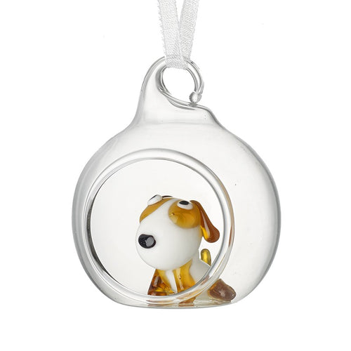 Heaven Sends Christmas Bauble - Glass Dome Dog