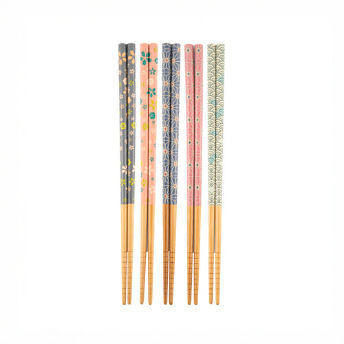 Sass & Belle - Pastel Cherry Blossom Bamboo Chopsticks - Set of 5