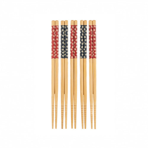 Sass & Belle Chopsticks - Blue & Red Sakura - Set of 5