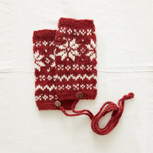 Aura Que Gloves - Snowflake Kabita Fair Isle Wool