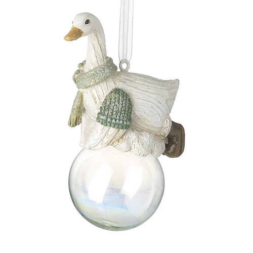 Heaven Sends Christmas Bauble - Duck on Glass