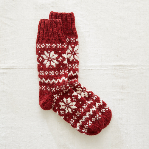 Aura Que Socks - Snowflake Kedar Fair Isle Wool