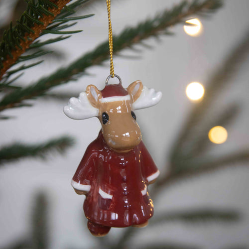 Pluto Design Christmas Decoration - Ceramic Moose