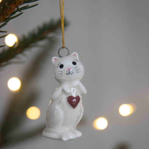 Pluto Design Christmas Decoration - Ceramic Cat