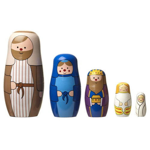 Heaven Sends Christmas - Wooden Russian Doll Nativity