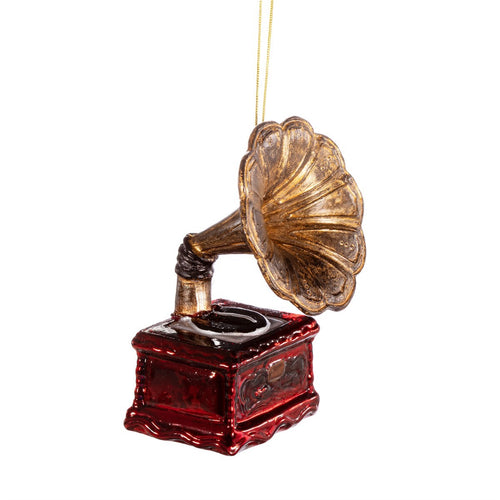 Sass & Belle Christmas Bauble - Glass Gramophone