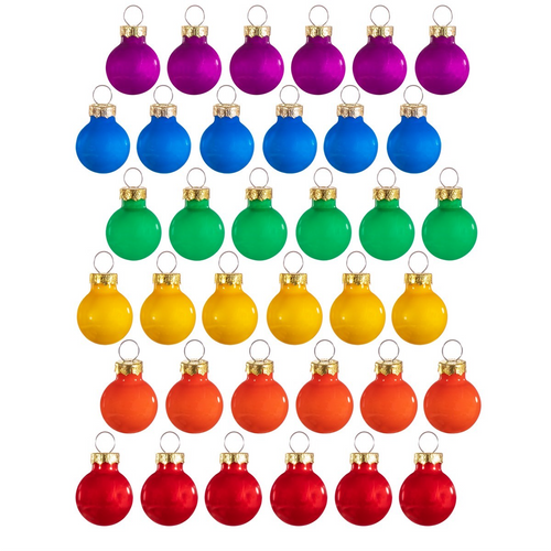 Sass & Belle Christmas Bauble - Glass Rainbow Mini Set of 36