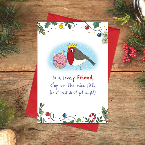 Dandelion Card Christmas - Friend, stay on the nice list