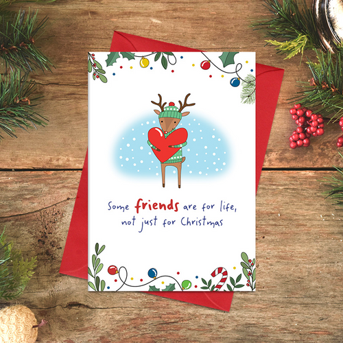 Dandelion Card Christmas - Friends for life, not just for Christmas
