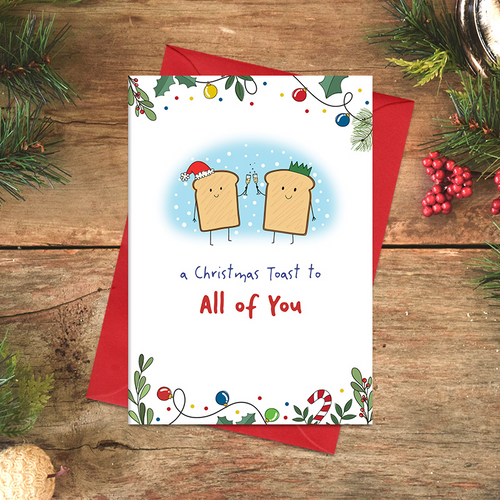 Dandelion Card Christmas - A Christmas toast to all of you