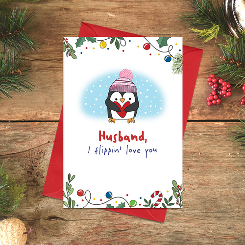 Dandelion Card Christmas - Husband flippin love you