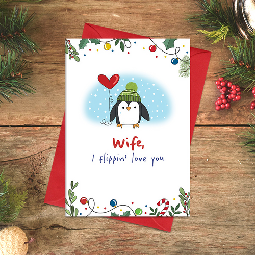 Dandelion Card Christmas - Wife flippin love you