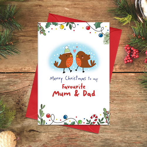Dandelion Card Christmas - Favourite Mum & Dad