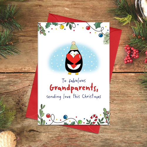 Dandelion Card Christmas - Grandparents with love at Christmas