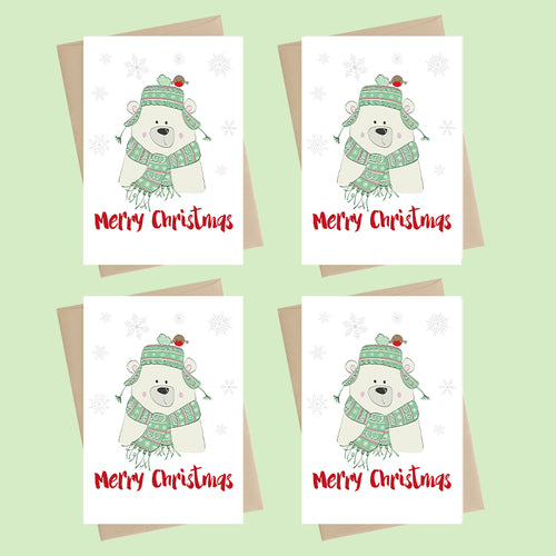 Dandelion Mini Card Pack - Merry Christmas Bear