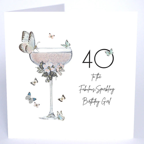 Luxury Extra Large Card - 40 Fabulous Sparkling Birthday Girl!
