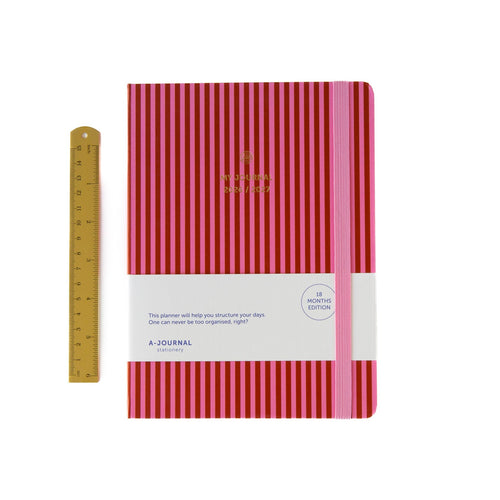 My Journal 2026-2027 Diary - 18 Months in Pink Stripes