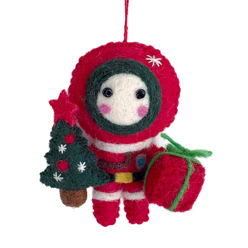 G-Bork Handmade Christmas Felt Bauble - Astronaut Santa