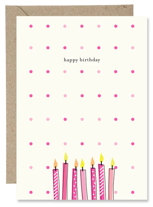 The Paper Gull - Happy Birthday with Pink Candles