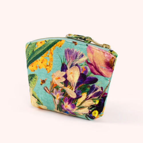 Powder Pouch - Spring Floral Mini Velvet Pouch