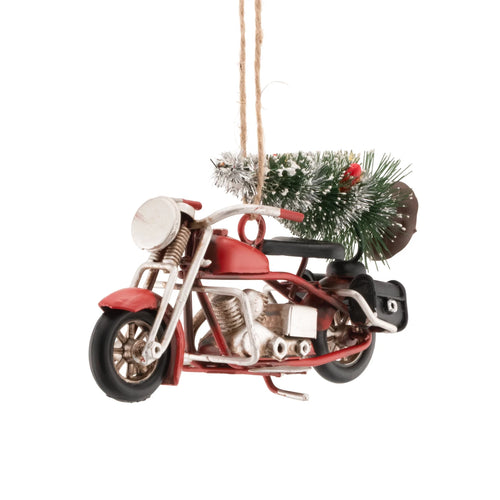 Sass & Belle Christmas Bauble - Vintage Metal Motorbike