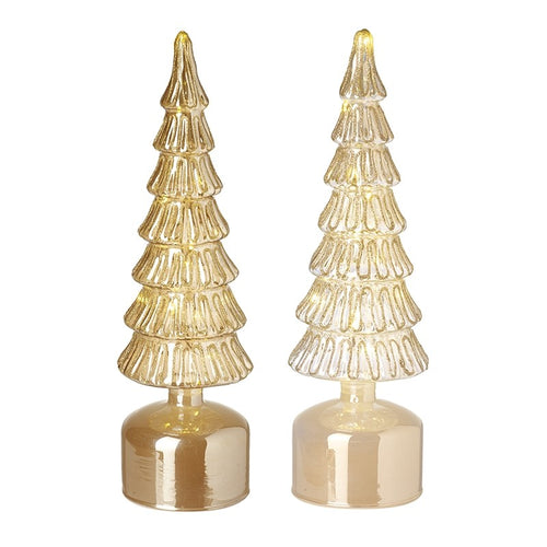 Heaven Sends Christmas - Spinning Glass Tree with LED Light (Medium)