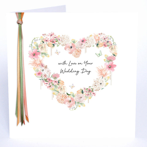 Luxury Extra Large Card - With Love on Your Wedding Day Heart