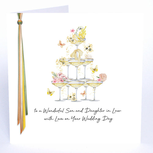 Luxury Extra Large Card - To a Wonderful Son & Daughter in Law on Your Wedding Day