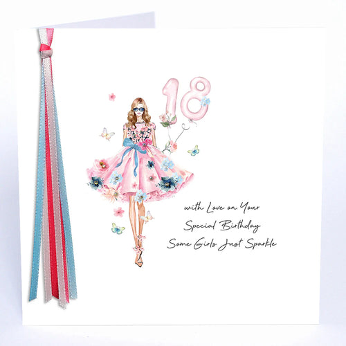 Luxury Extra Large Card - 18 With Love on Your Special Birthday - Some Girls Just Sparkle