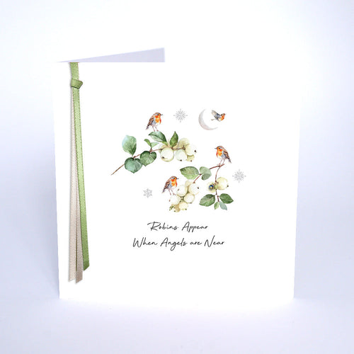 Luxury Christmas Card - Robins Appear When Angels Are Near