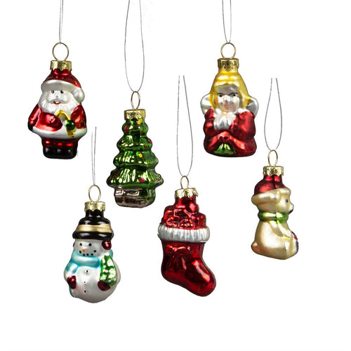 Sass & Belle Christmas Bauble Set - 6 Glitzi Mini Christmas Characters