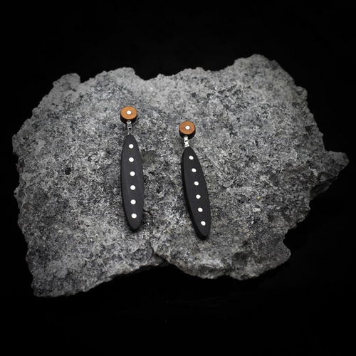 Rowena Sheen Earrings - Reid Silver Inlay Drop
