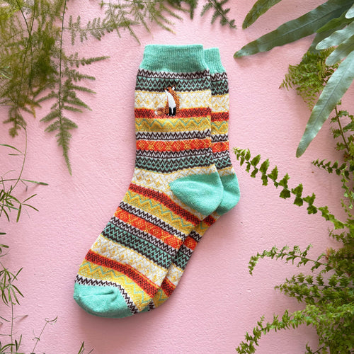Disaster Designs Socks - Secret Garden Fair Isle Fox