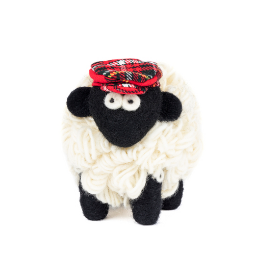 Erin Knitbits - Knitted Mountain Sheep with Tartan Cap
