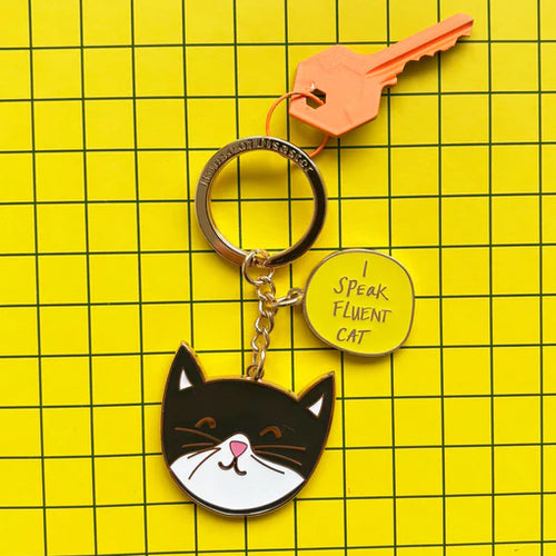 Disaster Designs Small Talk Keyring - I Speak Fluent Cat