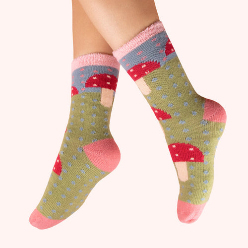 Powder Cosy Socks - Toadstool
