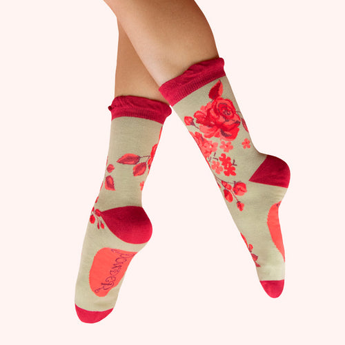 Powder Socks - Rouge Blooms