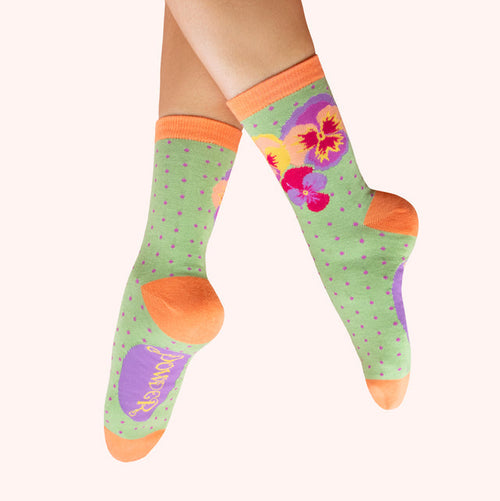 Powder Socks - Spring Pansies
