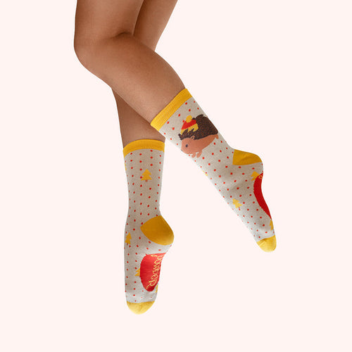 Powder Glitter Ankle Socks - Hedgehog