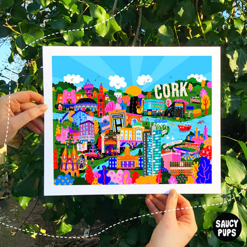 Saucy Pups - Cork Unframed Print