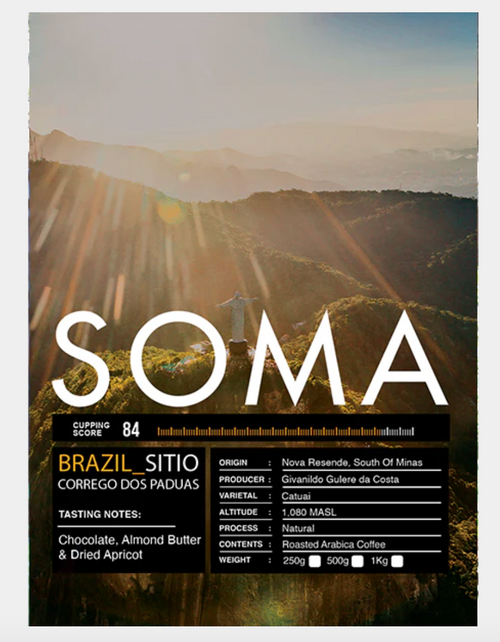 Soma Coffee - BRAZIL -SINGLE ORIGIN Whole Bean