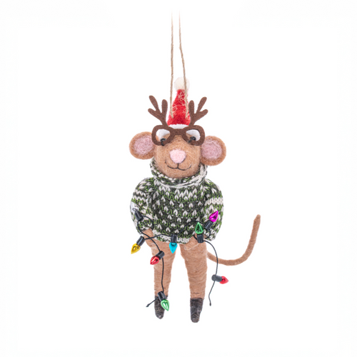 Sass & Belle Christmas Bauble - Felt Christmas Party Mouse