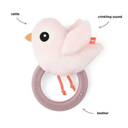 Done by Deer Playing - Sensory Rattle with teether - Birdie