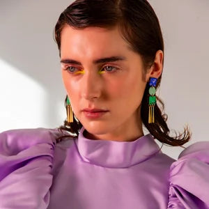 Shock of Grey Earrings - Trio Grande
