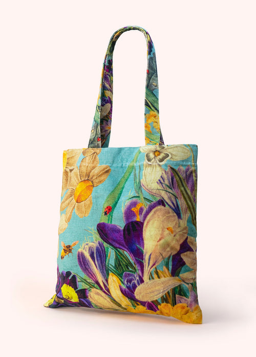 Powder Bag - Velvet Tote - Fine Spring Flora