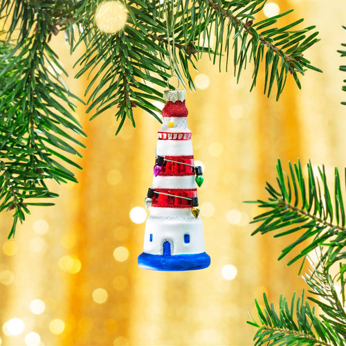 Sass & Belle Christmas Bauble - Glass Lighthouse