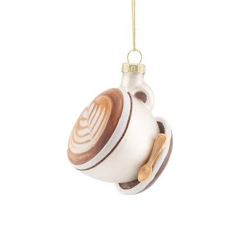 Sass & Belle Christmas Bauble - Glass Cafe Latte