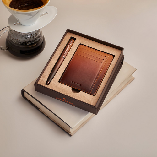 Sheaffer 100 - Coffee Edition Gift Set with Credit Card Holder