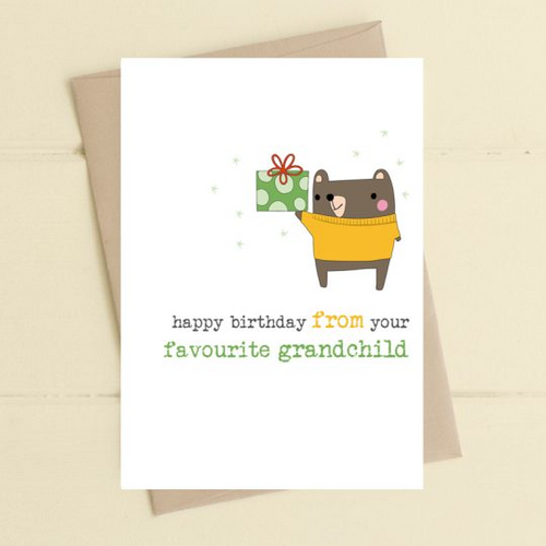 Dandelion Card - Happy Birthday from favourite grandchild